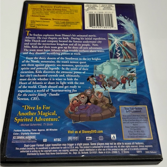 Disney’s Atlantis Milo’s Return DVD - Picture 2 of 3